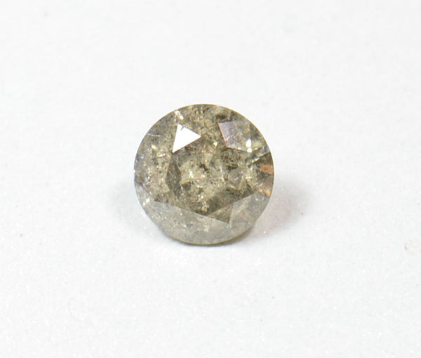 0.80 CTW Natural Very Light Brown Solitaire Diamond For Engagement Ring, Round Brilliant Cut Faceted Diamond Loose